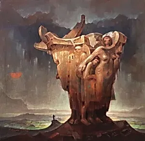 ADEM BAŞPINAR tarafından 2019 yılında 40x40 cm ölçülerinde Tuval üzeri akrilik boya tekniği ile yapılmıştır.