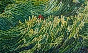 AHMET YEŞİL tarafından 2002 yılında 25x46 cm ölçülerinde Tuval üzeri yağlı boya tekniği ile yapılmıştır.