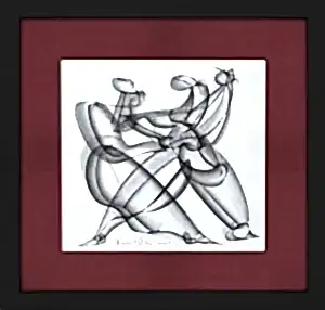 ALİ HERİSCHİ tarafından 2023 yılında 40x40 cm ölçülerinde Kağıt üzeri füzen tekniği ile yapılmıştır.