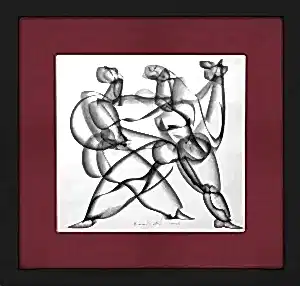 ALİ HERİSCHİ tarafından 2023 yılında 40x40 cm ölçülerinde Kağıt üzeri füzen tekniği ile yapılmıştır.