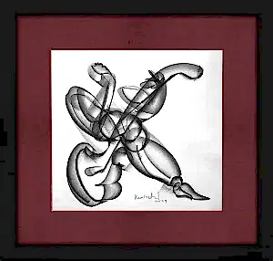 ALİ HERİSCHİ tarafından 2023 yılında 40x40 cm ölçülerinde Kağıt üzeri füzen tekniği ile yapılmıştır.