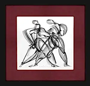 ALİ HERİSCHİ tarafından 2023 yılında 40x40 cm ölçülerinde Kağıt üzeri füzen tekniği ile yapılmıştır.