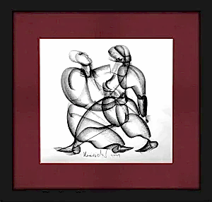 ALİ HERİSCHİ tarafından 2023 yılında 40x40 cm ölçülerinde Kağıt üzeri füzen tekniği ile yapılmıştır.