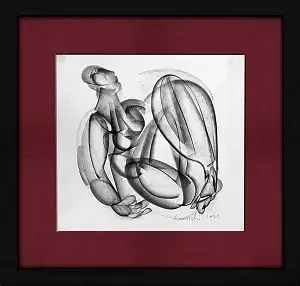 ALİ HERİSCHİ tarafından 2023 yılında 40x40 cm ölçülerinde Kağıt üzeri füzen tekniği ile yapılmıştır.