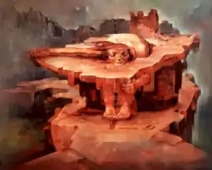 ADEM BAŞPINAR tarafından 2019 yılında 40x50 cm ölçülerinde Tuval üzeri akrilik boya tekniği ile yapılmıştır.