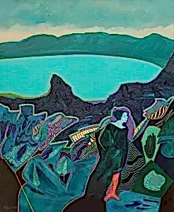 NECMETTİN ÖZLÜ tarafından 2019 yılında 61x50 cm ölçülerinde Tuval üzeri akrilik boya tekniği ile yapılmıştır.