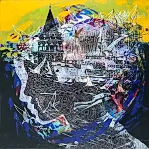 ENGİN KORKMAZ tarafından 2019 yılında 40x40 cm ölçülerinde Tuval üzeri akrilik boya tekniği ile yapılmıştır.