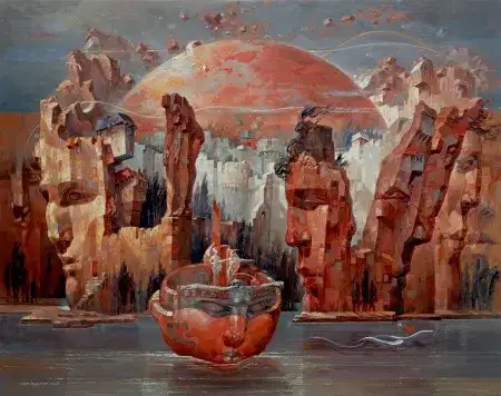 ADEM BAŞPINAR tarafından 2025 yılında 120x150 cm ölçülerinde Tuval üzeri akrilik boya tekniği ile yapılmıştır.