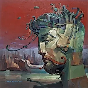 ADEM BAŞPINAR tarafından 2022 yılında 60x60 cm ölçülerinde Tuval üzeri akrilik boya tekniği ile yapılmıştır.