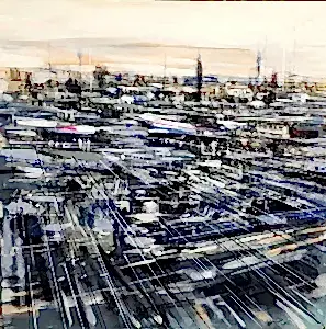 AYHAN ÇETİN tarafından 2022 yılında 60x60 cm ölçülerinde Tuval üzeri akrilik boya tekniği ile yapılmıştır.