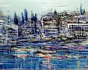 AYHAN ÇETİN tarafından 2022 yılında 80x100 cm ölçülerinde Tuval üzeri akrilik boya tekniği ile yapılmıştır.