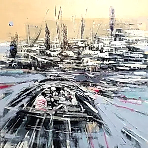 AYHAN ÇETİN tarafından 2022 yılında 60x60 cm ölçülerinde Tuval üzeri akrilik boya tekniği ile yapılmıştır.