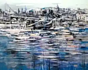 AYHAN ÇETİN tarafından 2022 yılında 80x100 cm ölçülerinde Tuval üzeri akrilik boya tekniği ile yapılmıştır.