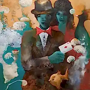 EROL PELİOĞLU tarafından 2022 yılında 60x60 cm ölçülerinde Tuval üzeri yağlı boya tekniği ile yapılmıştır.