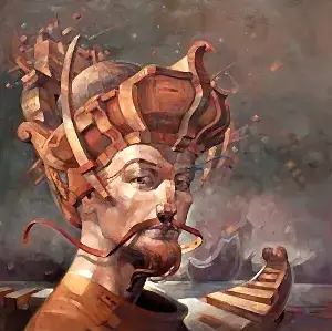 ADEM BAŞPINAR tarafından 2022 yılında 80x80 cm ölçülerinde Tuval üzeri akrilik boya tekniği ile yapılmıştır.