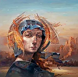 ADEM BAŞPINAR tarafından 2022 yılında 80x80 cm ölçülerinde Tuval üzeri akrilik boya tekniği ile yapılmıştır.