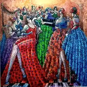 DERYA YILDIZ tarafından 2022 yılında 100x100 cm ölçülerinde Tuval üzeri yağlı boya tekniği ile yapılmıştır.