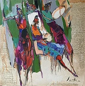 NURETTİN AKKAYA tarafından 2022 yılında 60x60 cm ölçülerinde Tuval üzeri yağlı boya tekniği ile yapılmıştır.