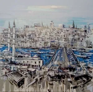 AYHAN ÇETİN tarafından 2023 yılında 60x60 cm ölçülerinde Tuval üzeri akrilik boya tekniği ile yapılmıştır.