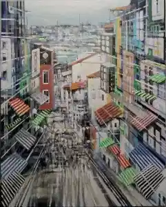 AYHAN ÇETİN tarafından 2023 yılında 150x120 cm ölçülerinde Tuval üzeri akrilik boya tekniği ile yapılmıştır.