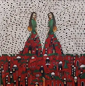 BİNNUR YÜCEBAŞ RUOCCO tarafından 2023 yılında 60x60 cm ölçülerinde Tuval üzeri yağlı boya tekniği ile yapılmıştır.