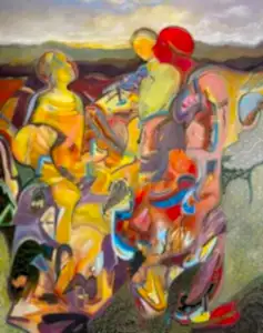 NECMETTİN ÖZLÜ tarafından 2023 yılında 150x120 cm ölçülerinde Tuval üzeri akrilik ve yağlı boya tekniği ile yapılmıştır.