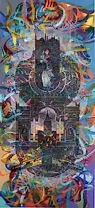 ENGİN KORKMAZ tarafından 2020 yılında 180x80 cm ölçülerinde Tuval üzeri akrilik boya tekniği ile yapılmıştır.