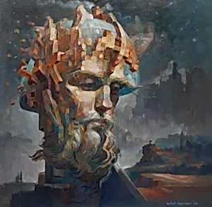 ADEM BAŞPINAR tarafından 2023 yılında 60x60 cm ölçülerinde Tuval üzeri akrilik boya tekniği ile yapılmıştır.