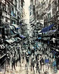 AYHAN ÇETİN tarafından 2025 yılında 100x80 cm ölçülerinde Tuval üzeri akrilik boya tekniği ile yapılmıştır.