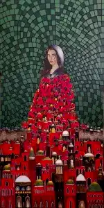 BİNNUR YÜCEBAŞ RUOCCO tarafından 2023 yılında 130x65 cm ölçülerinde Tuval üzeri yağlı boya tekniği ile yapılmıştır.