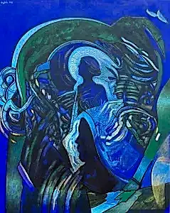 NECMETTİN ÖZLÜ tarafından 100x80 cm ölçülerinde Tuval üzeri akrilik boya tekniği ile yapılmıştır.