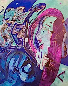 NECMETTİN ÖZLÜ tarafından 2024 yılında 100x80 cm ölçülerinde Tuval üzeri akrilik boya tekniği ile yapılmıştır.