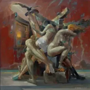 ADEM BAŞPINAR tarafından 2025 yılında 80x80 cm ölçülerinde Tuval üzeri akrilik boya tekniği ile yapılmıştır.