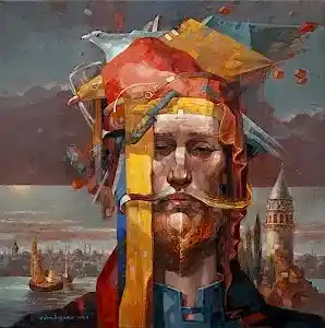 ADEM BAŞPINAR tarafından 2025 yılında 60x60 cm ölçülerinde Tuval üzeri akrilik boya tekniği ile yapılmıştır.