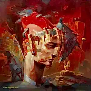 ADEM BAŞPINAR tarafından 2025 yılında 60x60 cm ölçülerinde Tuval üzeri akrilik boya tekniği ile yapılmıştır.