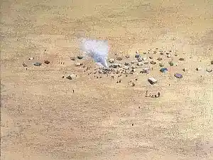 SALİH ÇAKAR tarafından 2025 yılında 90x120 cm ölçülerinde Tuval üzeri karışık teknik tekniği ile yapılmıştır.