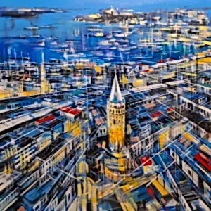 AYHAN ÇETİN tarafından 2024 yılında 100x100 cm ölçülerinde Tuval üzeri akrilik boya tekniği ile yapılmıştır.