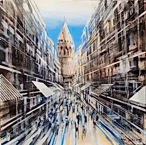 AYHAN ÇETİN tarafından 2024 yılında 60x60 cm ölçülerinde Tuval üzeri akrilik boya tekniği ile yapılmıştır.