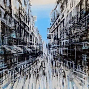 AYHAN ÇETİN tarafından 2024 yılında 60x60 cm ölçülerinde Tuval üzeri akrilik boya tekniği ile yapılmıştır.