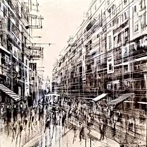 AYHAN ÇETİN tarafından 2024 yılında 60x60 cm ölçülerinde Tuval üzeri akrilik boya tekniği ile yapılmıştır.