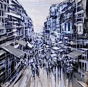 AYHAN ÇETİN tarafından 2024 yılında 40x40 cm ölçülerinde Tuval üzeri akrilik boya tekniği ile yapılmıştır.