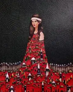 BİNNUR YÜCEBAŞ RUOCCO tarafından 2024 yılında 100x80 cm ölçülerinde Tuval üzeri yağlı boya tekniği ile yapılmıştır.