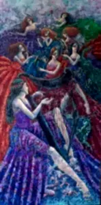 DERYA YILDIZ tarafından 2022 yılında 130x65 cm ölçülerinde Tuval üzeri yağlı boya tekniği ile yapılmıştır.