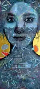 ENGİN KORKMAZ tarafından 2024 yılında 180x80 cm ölçülerinde Tuval üzeri akrilik boya tekniği ile yapılmıştır.