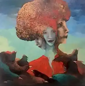 EROL PELİOĞLU tarafından 2024 yılında 60x60 cm ölçülerinde Tuval üzeri yağlı boya tekniği ile yapılmıştır.