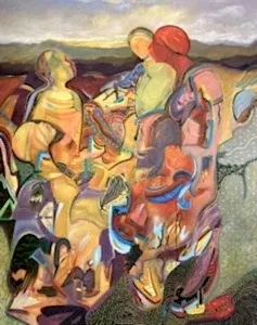 NECMETTİN ÖZLÜ tarafından 2023 yılında 150x120 cm ölçülerinde Tuval üzeri akrilik boya tekniği ile yapılmıştır.