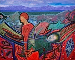 NECMETTİN ÖZLÜ tarafından 2024 yılında 120x150 cm ölçülerinde Tuval üzeri akrilik boya tekniği ile yapılmıştır.