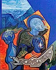 NECMETTİN ÖZLÜ tarafından 2023 yılında 100x80 cm ölçülerinde Tuval üzeri akrilik boya tekniği ile yapılmıştır.