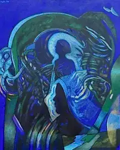 NECMETTİN ÖZLÜ tarafından 2024 yılında 100x80 cm ölçülerinde Tuval üzeri akrilik boya tekniği ile yapılmıştır.