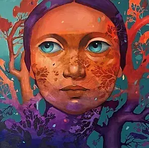 SEMA ÖCAL tarafından 2024 yılında 60x60 cm ölçülerinde Tuval üzeri yağlı boya tekniği ile yapılmıştır.